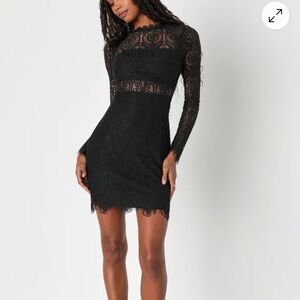 Elegant Black Lace Dress Lulus NWT